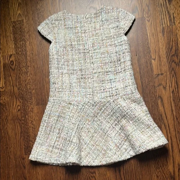 Mayoral Girls' Ivory Tweed Party Dress with Pearl Detail - Picture 5 of 5